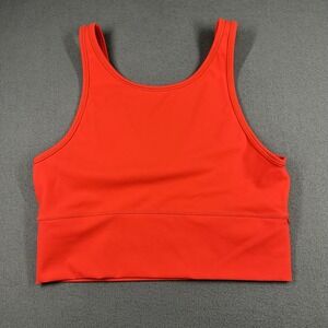 Lululemon Power Pivot Bra Womens 10 Red Longline Scoop Neck V Back Yoga Athletic
